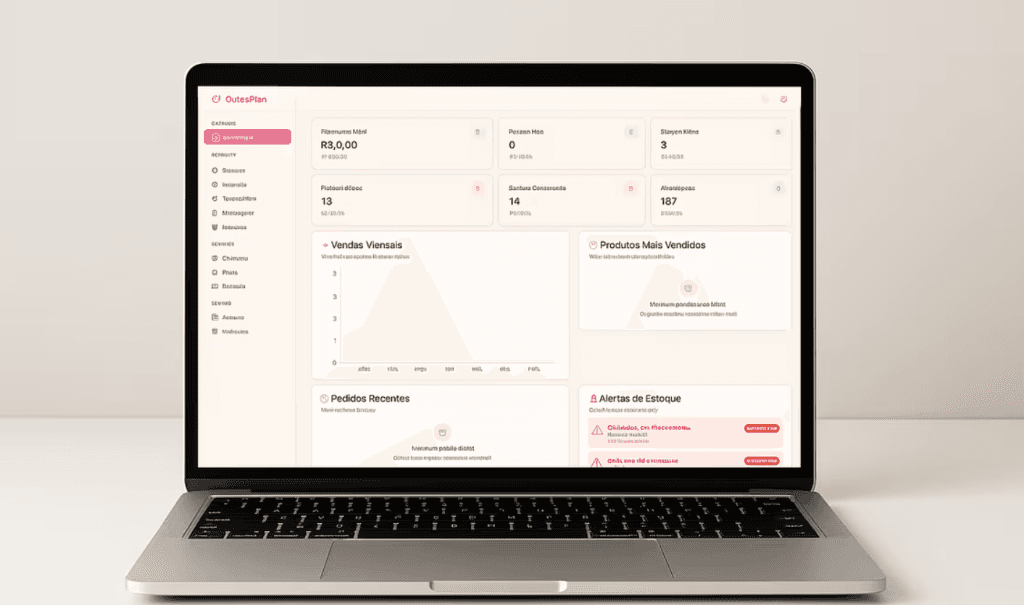 Dashboard do DulcePlan — sistema de gestão para confeitarias